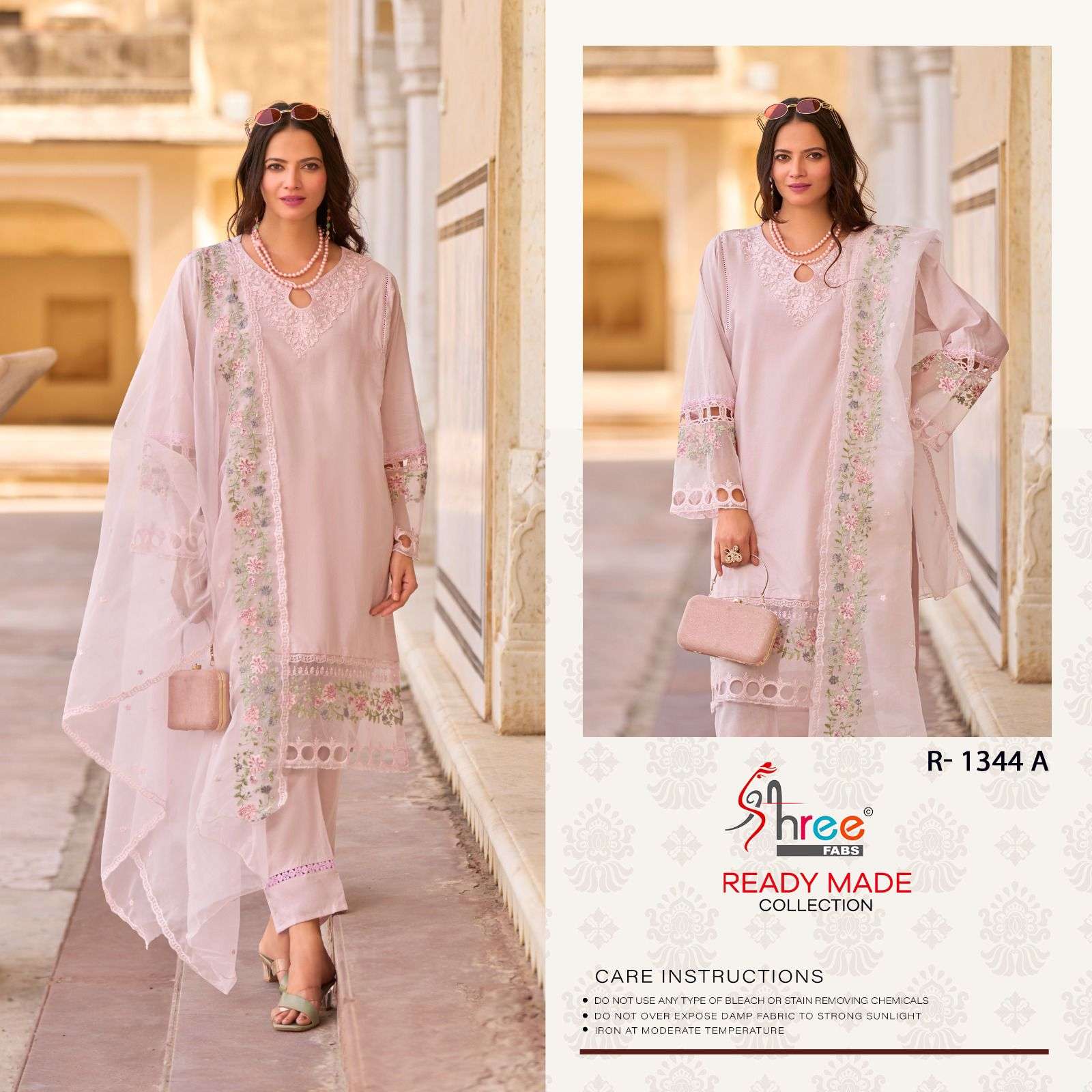 R-1344 COLOURS BY SHREE FABS 1330-I TO 1330-L EMBROIDERED CAMBRIC COTTON DRESSES