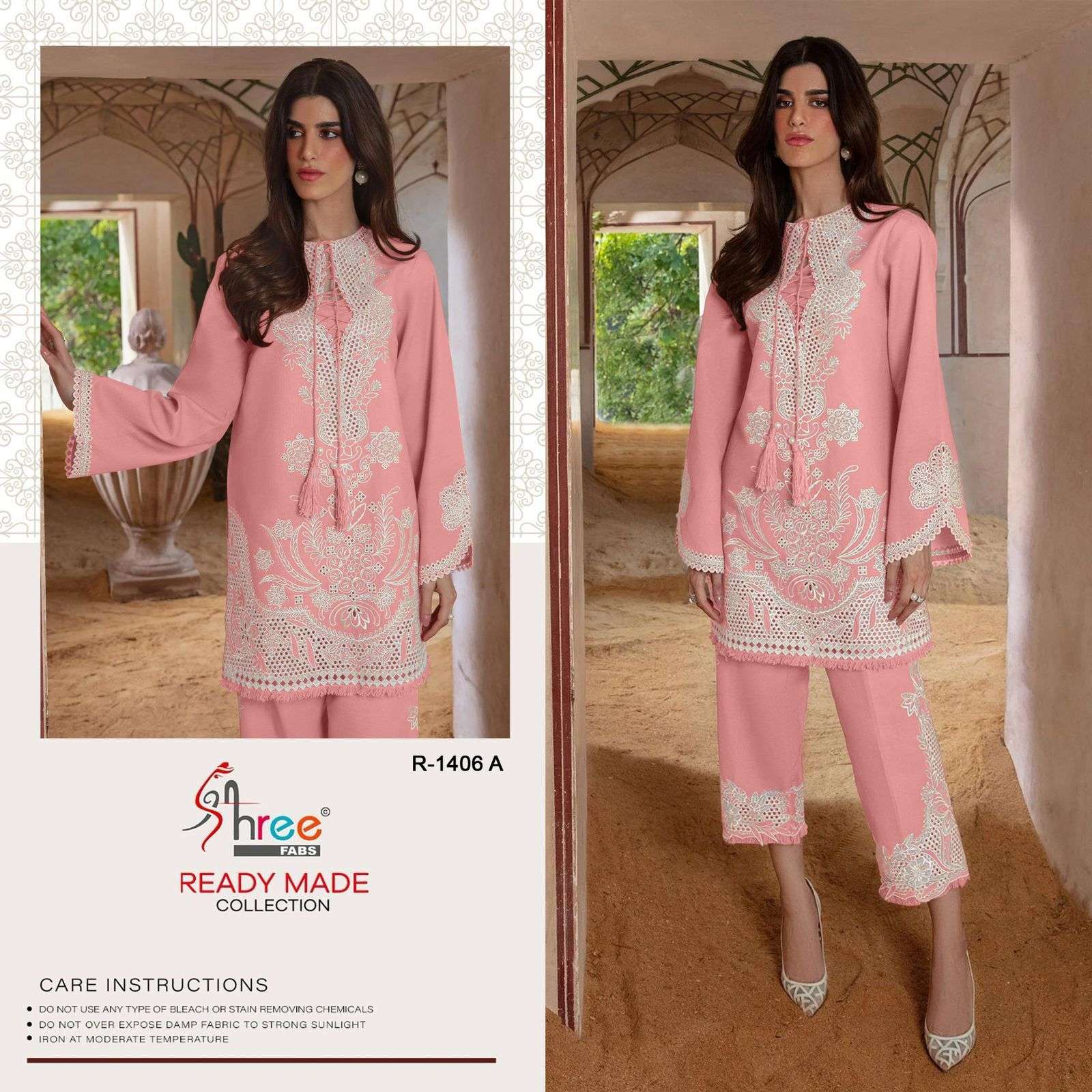 R-1406 COLOURS BY SHREE FABS HEAVY EMBROIDERED CAMBRIC COTTON DRESSES