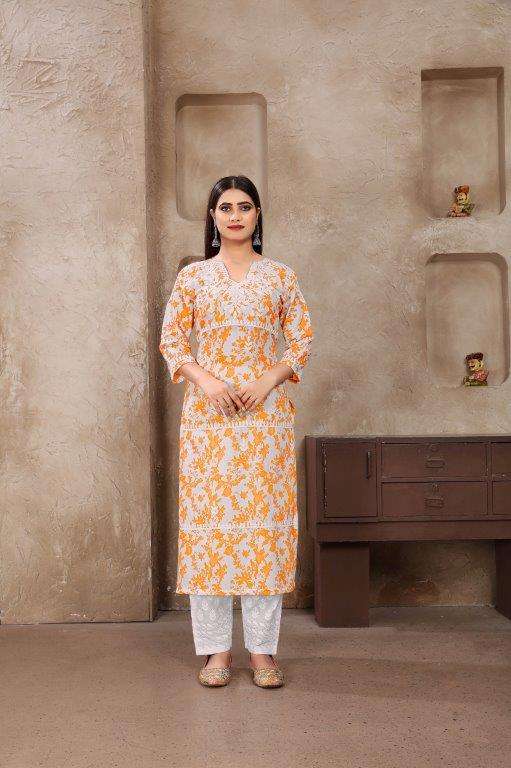 RASIKA BY ASLIWHOLESALE DESIGNER FACNY COTTON PRINT KURTIS AND PANTS