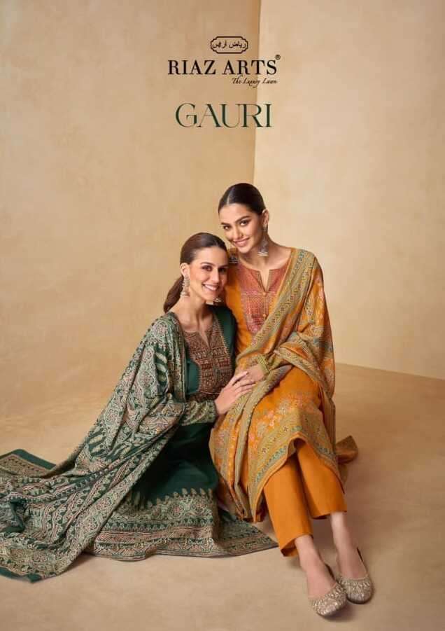 RIAZ GAURI BY ASLIWHOLESALE 1001 TO 1008 SERIES KARACHI LAWN PRINT EMBROIDERY DRESSES