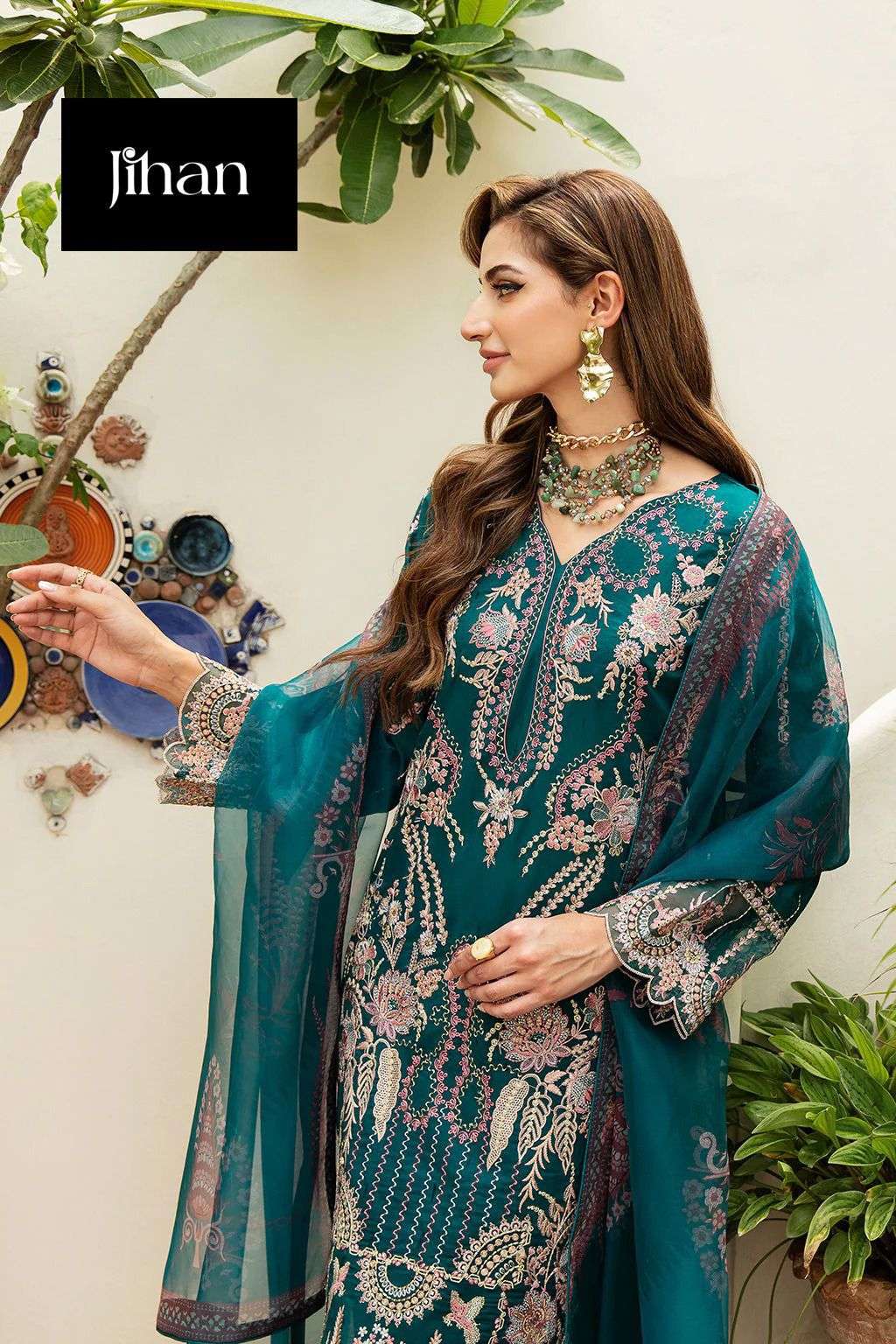 RIWAYAT BY JIHAN DESIGNER PURE HEAVY LAWN RAYON EMBROIDERY DRESSES