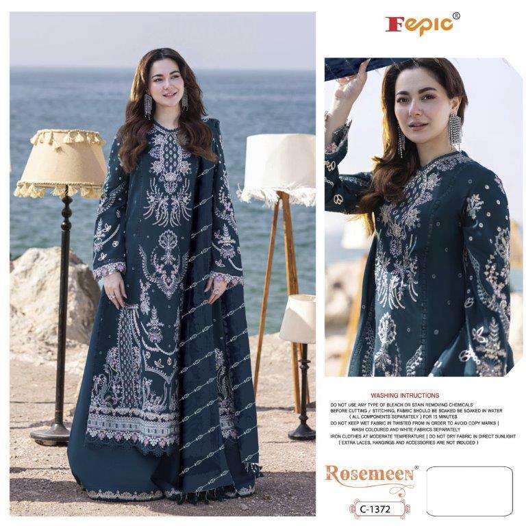 ROSEMEEN C-1372 COLOURS BY FEPIC DESIGNER RAYON EMBROIDERY DRESSES