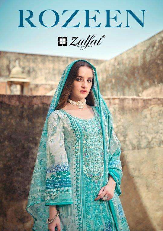 ROZEEN BY ZULFAT 552-001 TO 552-008 SERIES DESIGNER COTTON PRINT DRESSES