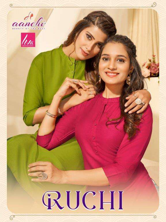 RUCHI BY AANCHI 1001 TO 1008 SERIES LIVA REYON EMBROIDERY KURTIS