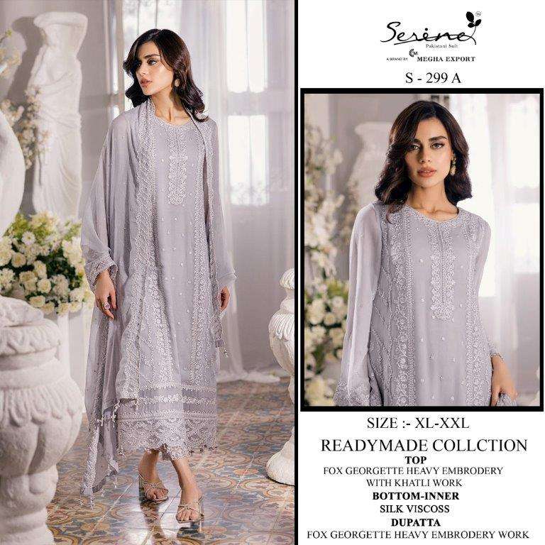 S-299 COLOURS BY SERENE DESIGNER FAUX GEORGETTE EMBROIDERY PAKISTANI DRESSES