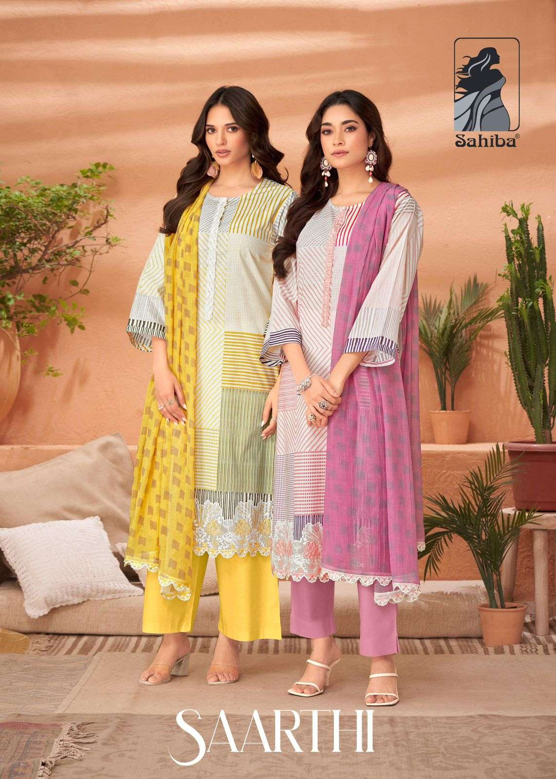 SAARTHI BY SAHIBA DESIGNER PURE COTTON LAWN DIGITAL PRINT HANDWORK DRESSES