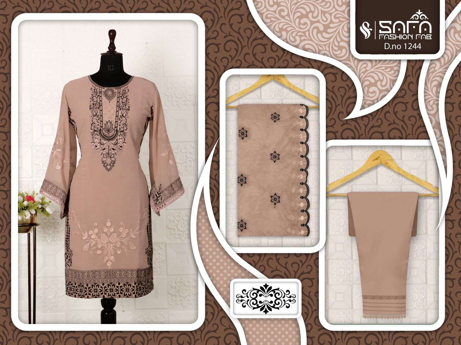 SAFA 1244 BY SAFA FASHION HUB DESIGNER GEORGETTE STITCHED PAKISTANI DRESSES