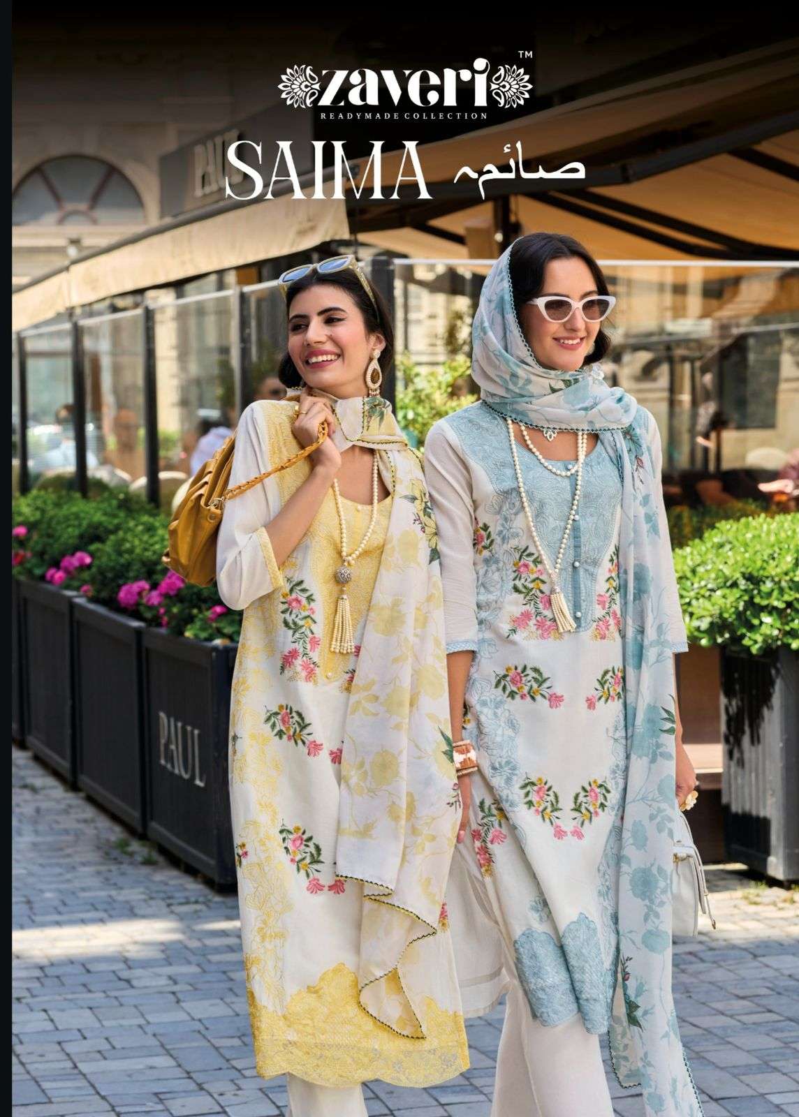 SAIMA BY ZAVERI 1326 TO 1327 SERIES DESIGNER COTTON WORK STITCHED DRESSES