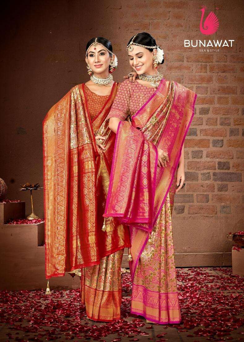 SHEELA VOL-32 BY BUNAWAT DESIGNER FANCY BANARASI SILK PRINT SAREES