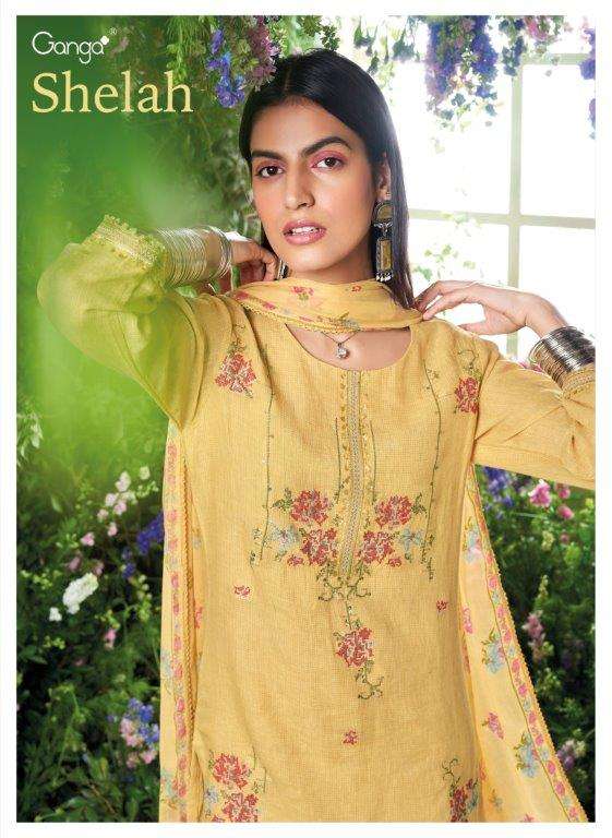 SHELAH BY GANGA FASHIONS HEAVY PREMIUM LINEN DIGITAL PRINT DRESSES