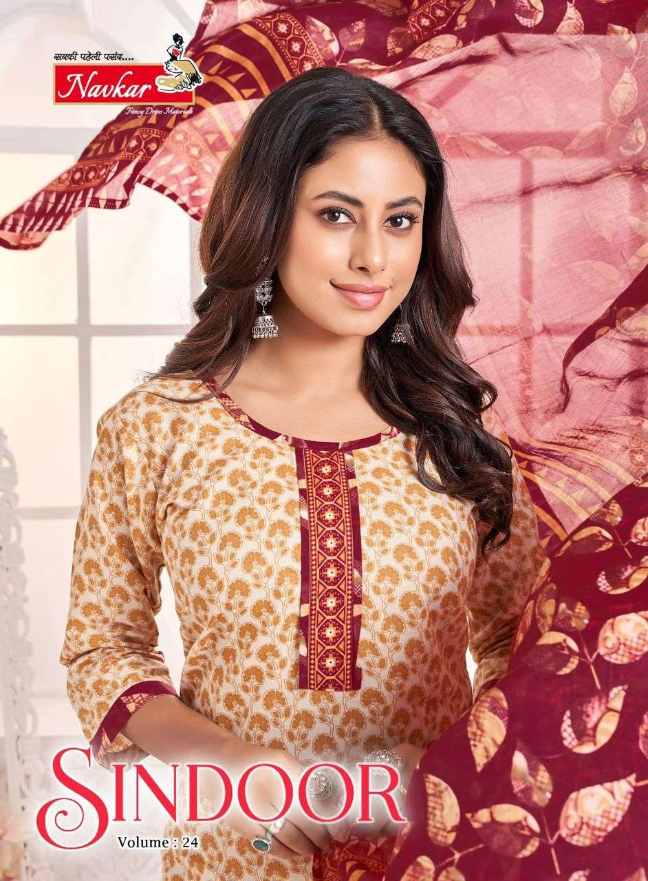 SINDOOR VOL-24 BY NAVKAR 24001 TO 24016 SERIES COTTON EMBROIDERY STITCHED DRESSES