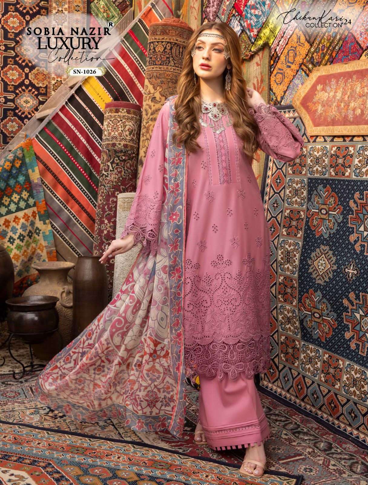 SOBIA NAZIR SN-1026 BY ASLIWHOLESALE LAWN COTTON PAKISTANI DRESS