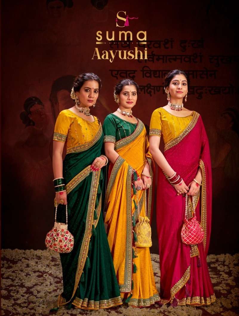 SUMA AAYUSHI BY ASLIWHOLESALE 4001 TO 4009 SERIES DESIGNER SOFT VICHITRA SAREES