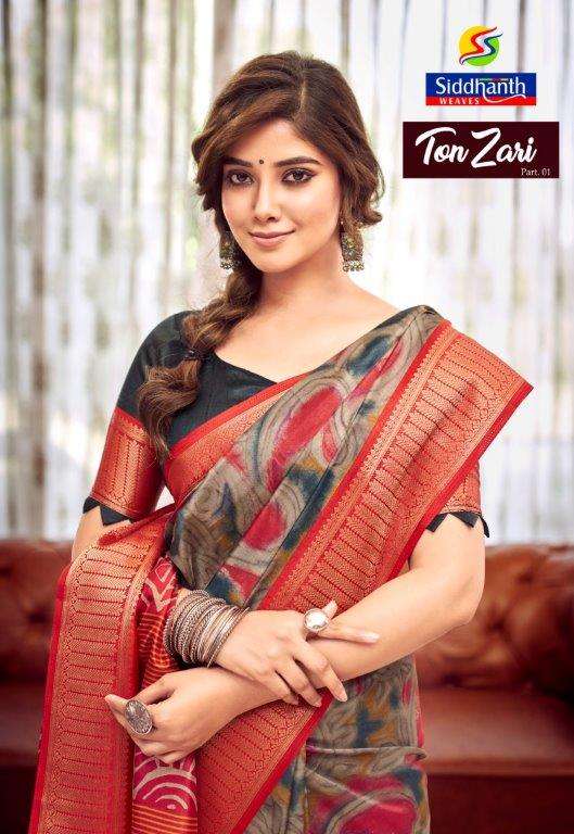 TON ZARI BY ASLIWHOLESALE DESIGNER SOFT ASSAM SILK PRINTED SAREES