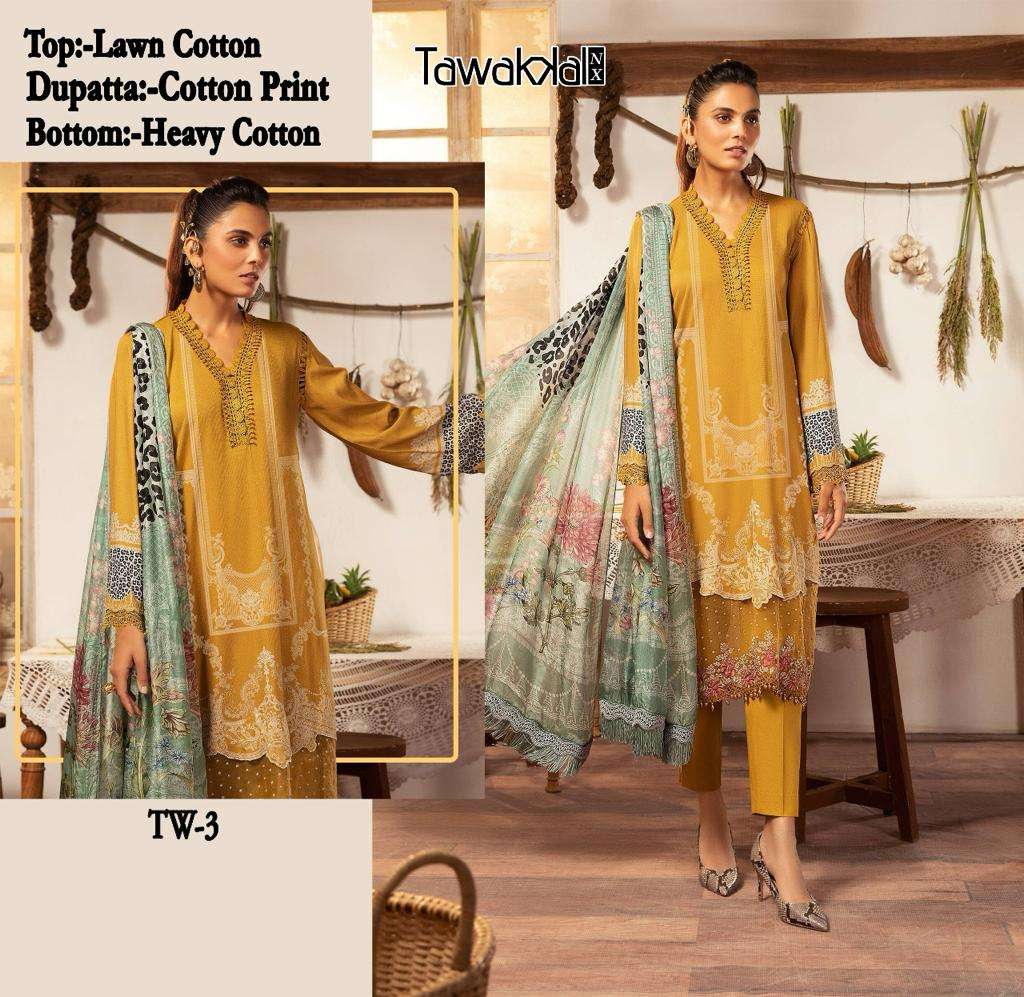 TW-03 HIT DESIGN BY TAWAKKAL FABRICS 11 TO 14 SERIES COTON PRINT DRESSES