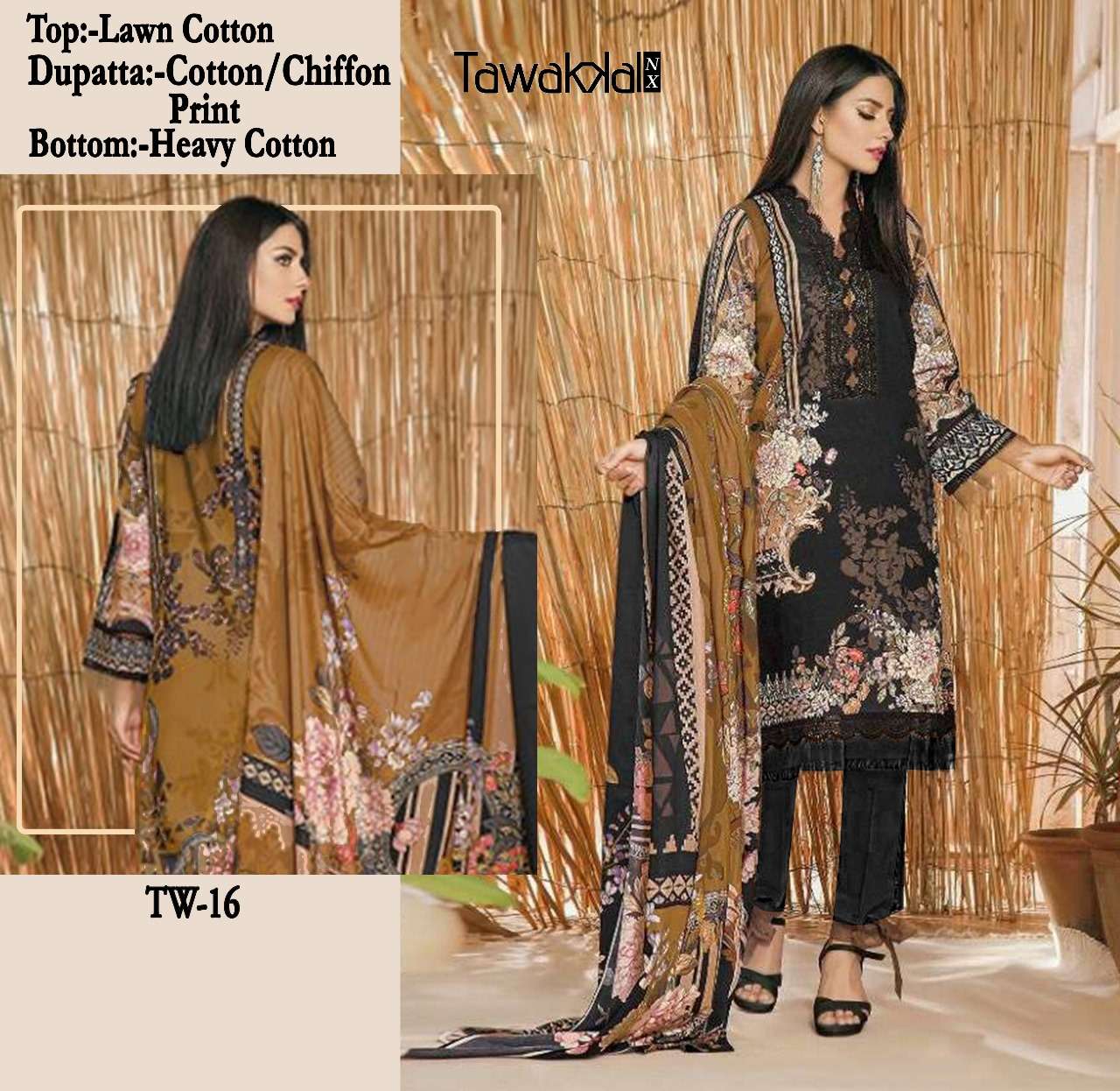 TW-16 SERIES BY TAWAKKAL FABRICS 16 TO 18 SERIES COTON PRINT DRESSES