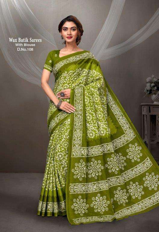 WAX BATIK SAREE BY ASLIWHOLESALE DESIGNER SOFT COTTON PRINTED SAREES