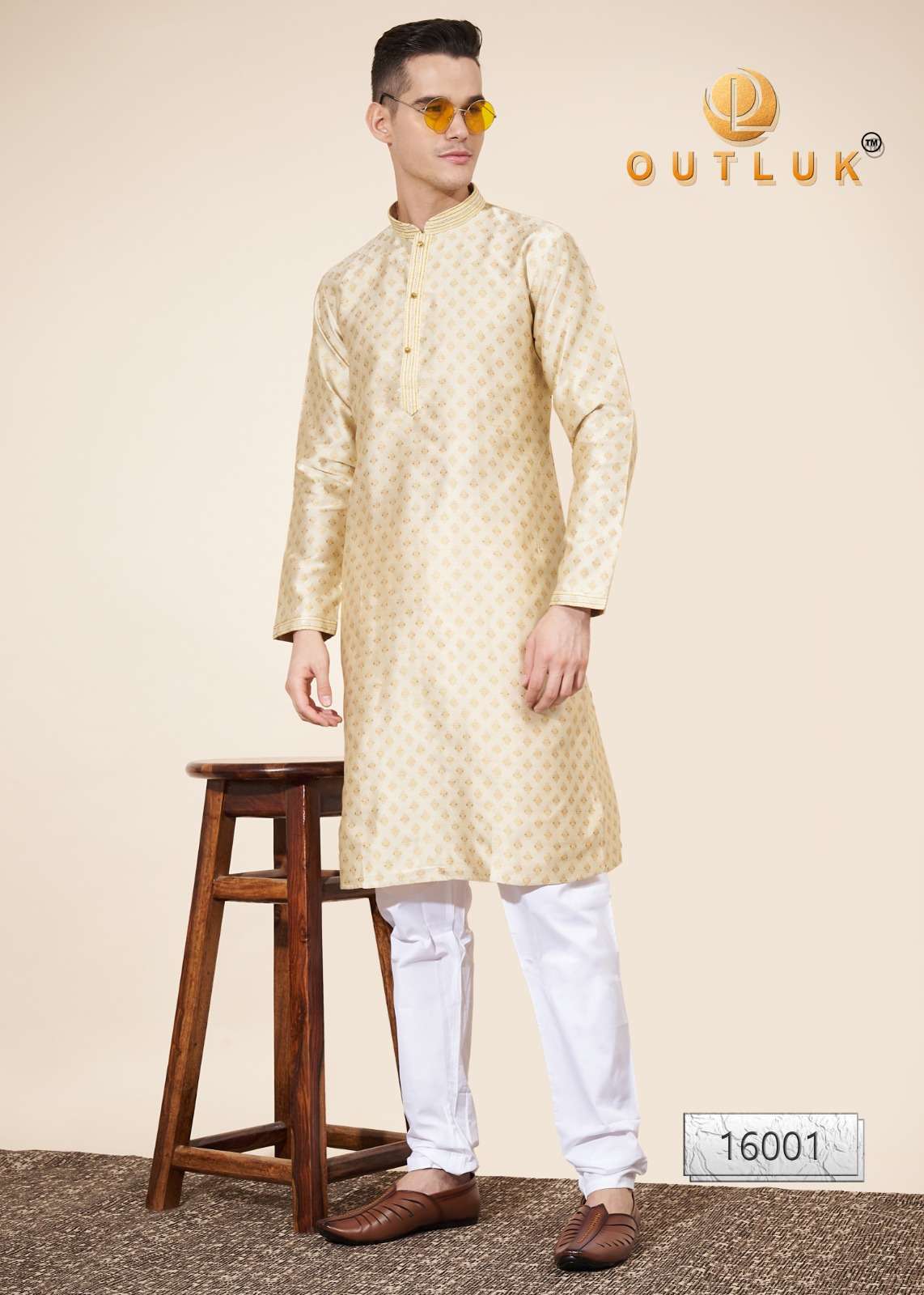 WEDDING COLLECTION VOL-16 BY OUTLUK 16001 TO 16007 SERIES MENS KURTAS WITH PAJAMA