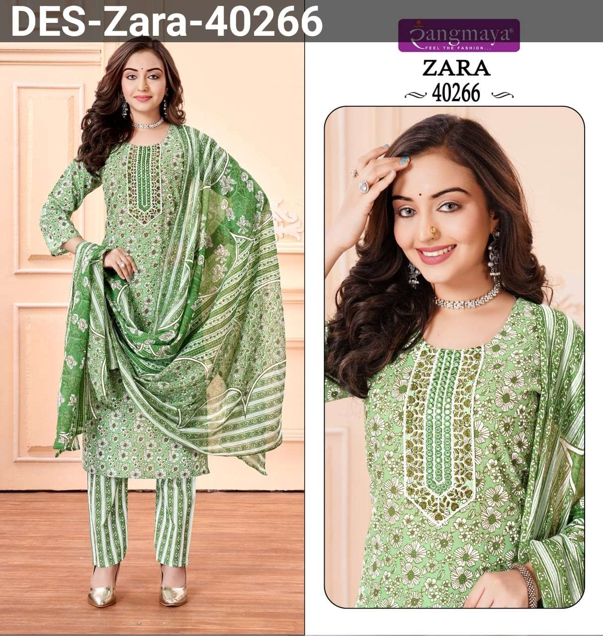 ZARA BY RANGMAYA 101 TO 114 SERIES COTTON PRINTED STICTHED DRESSES