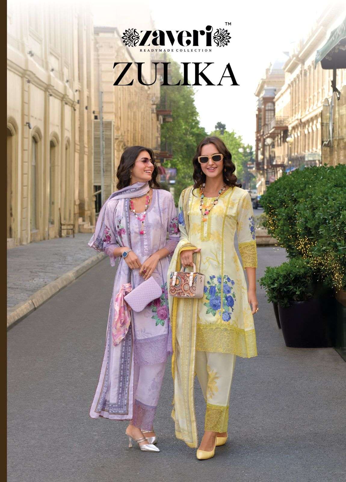 ZULIKA BY ZAVERI 1313 TO 1315 SERIES DESIGNER COTTON WORK STITCHED DRESSES