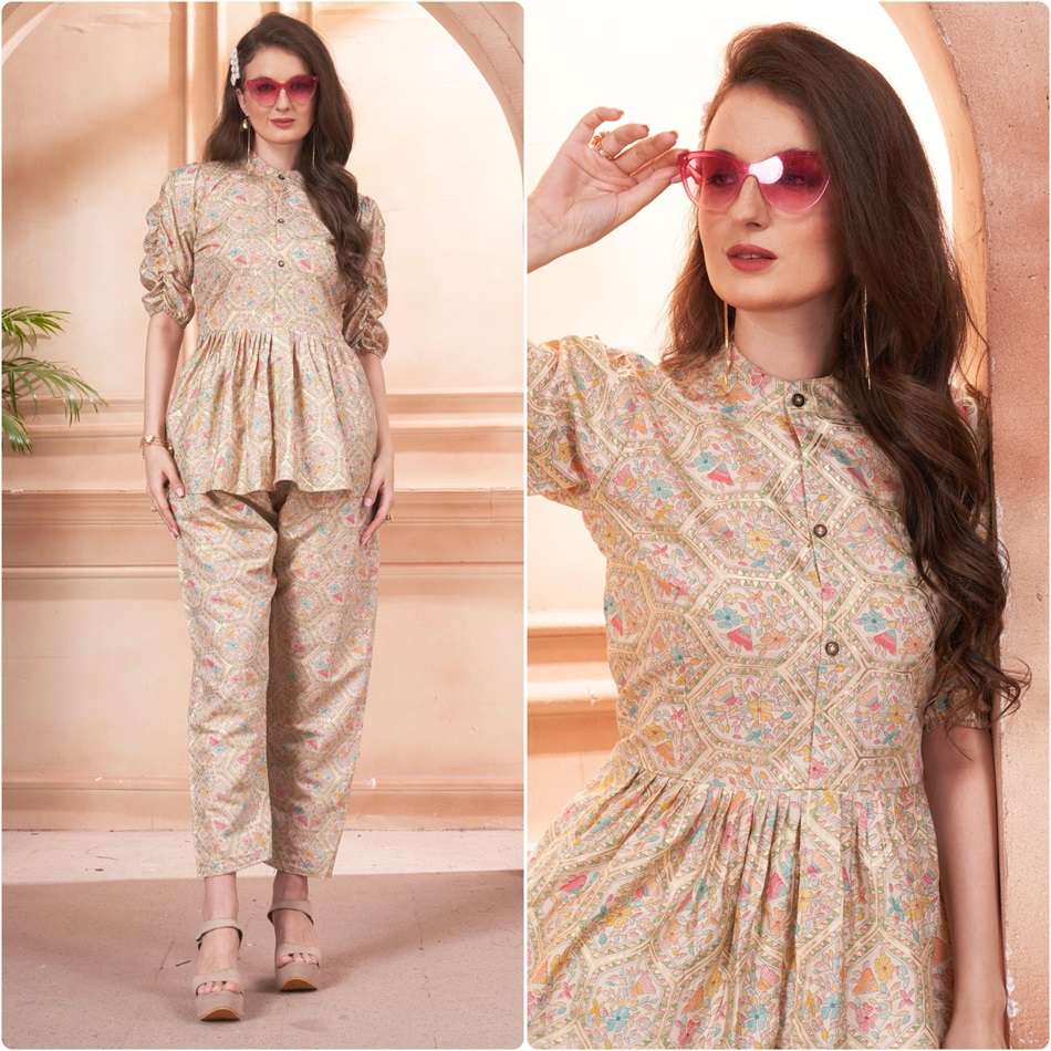 6026 COLOUR BY ASLIWHOLESALE FANCY DESIGNER VISCOSE CHANDERI PRINTED CO-ORD