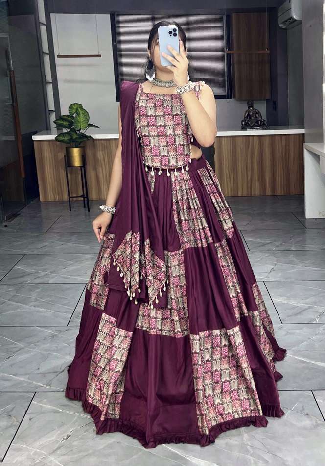 8008 COLOUR BY ASLIWHOLESALE DESIGNER FACNY RAYON COTTON PRINTED LEHENGAS