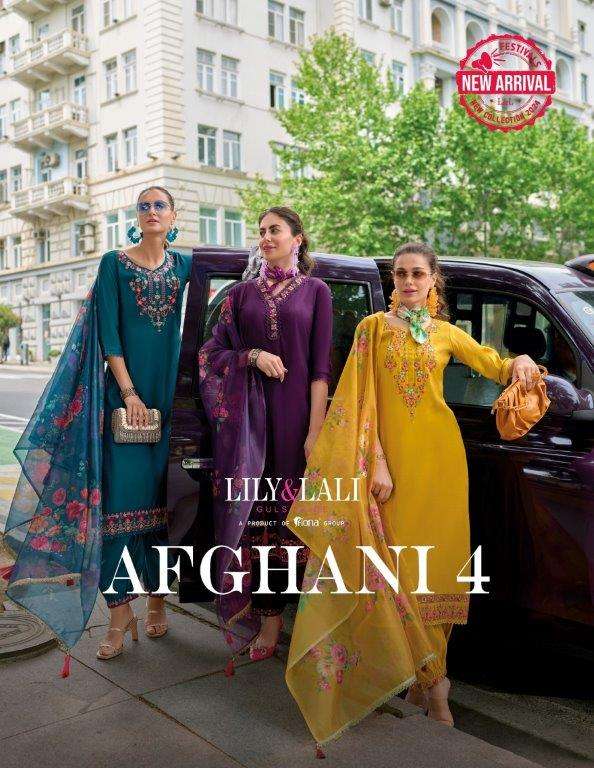 AFGHANI VOL-4 BY LILY AND LALI 20001 TO 20006 SERIES HANDWORK SILK DRESSES