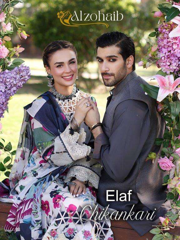 ALZOHAIB ELAF VOL-01 BY ASLIWHOLESALE HEAVY EMBROIDERED COTTON PAKISTANI DRESSES