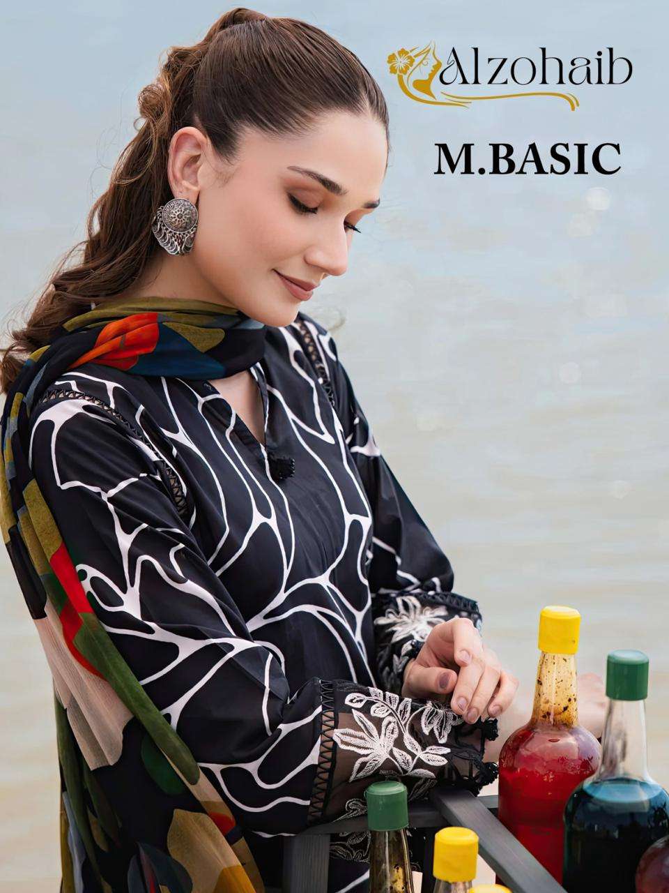 ALZOHAIB M.BASIC BY ASLIWHOLESALE HEAVY EMBROIDERED COTTON PAKISTANI DRESSES