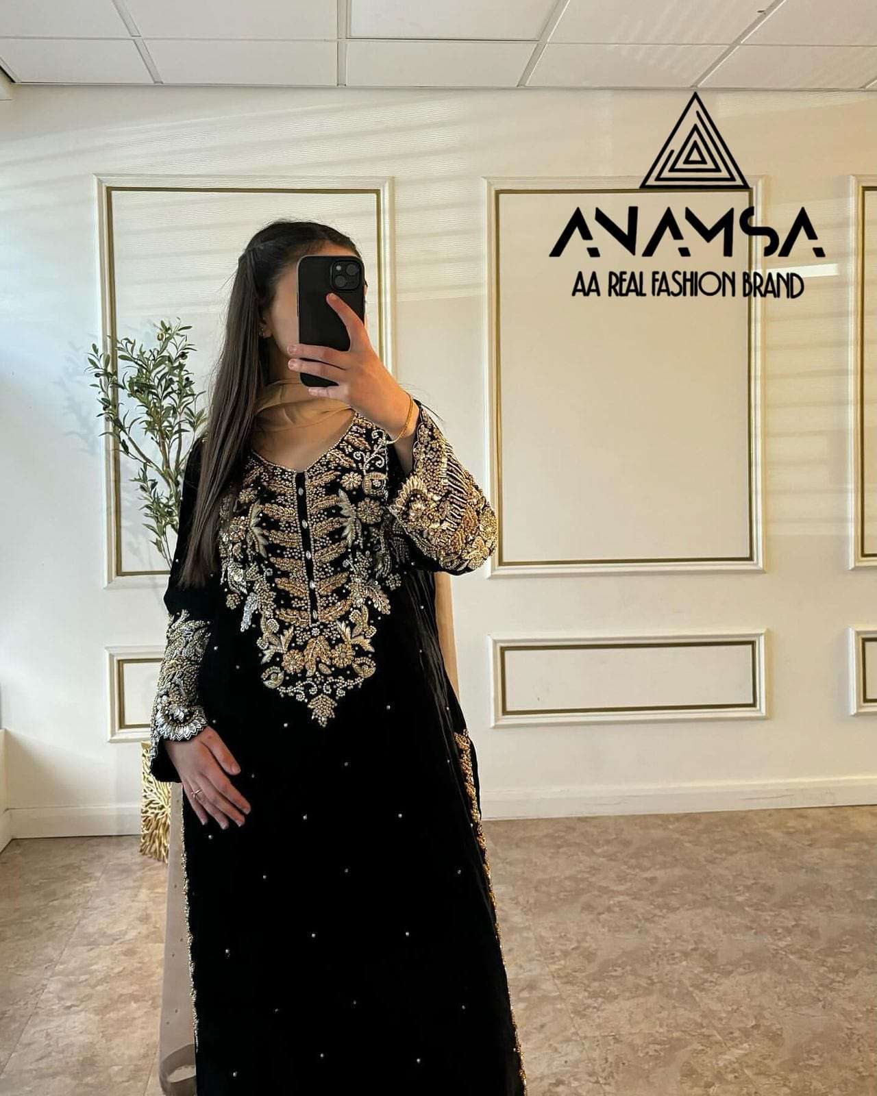 ANAMSA 487 BY ANAMSA DESIGNER PURE HEAVY FAUX GEORGETTE WORK DRESSES