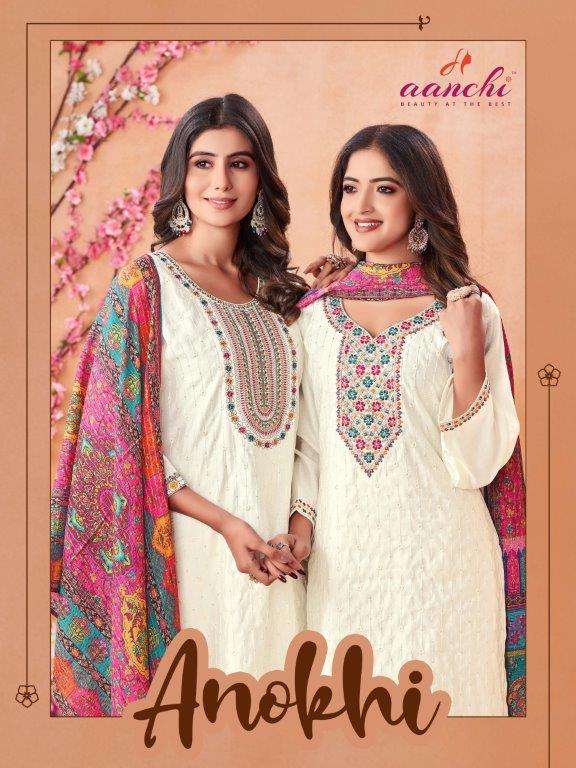 ANOKHI BY AANCHI 1001 TO 1004 SERIES FANCY ROMAN SILK PRINTED DRESSES