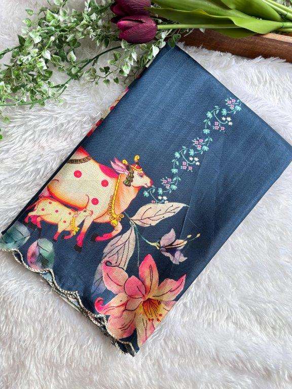 ASVI COW-2 BY ASLIWHOLESALE DESIGNER SOFT FANCY TUSSER SILK PRINT SAREES