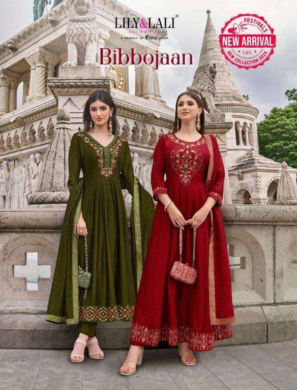 BIBBOJAAN BY LILY AND LALI 20501 TO 20506 SERIES HANDWORK VICHITRA SILK DRESSES