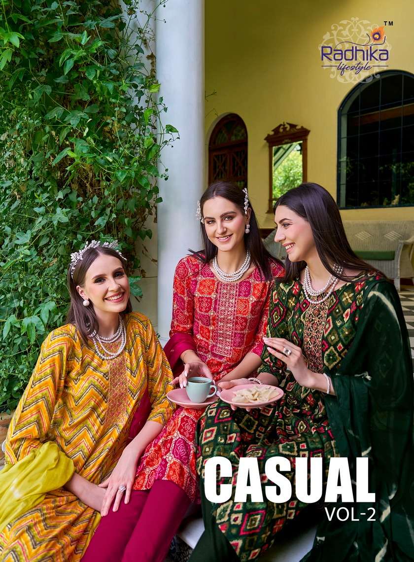 CASUAL VOL-02 BY RADHIKA LIFESTYLE 1001 TO 1006 SERIES RAYON PRINTED DRESSES