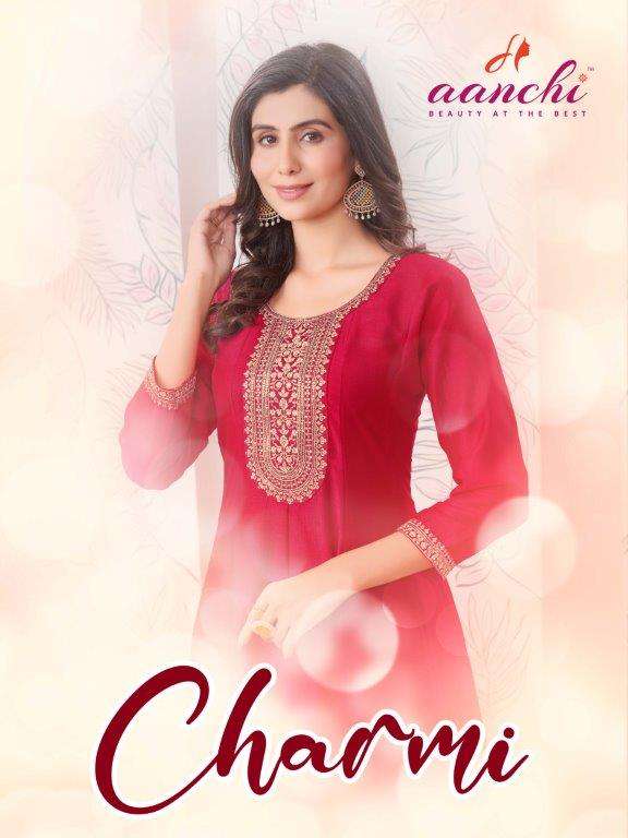 CHARMI BY AANCHI 1001 TO 1006 SERIES FANCY FABRIC VICHITRA PRINT KURTIS