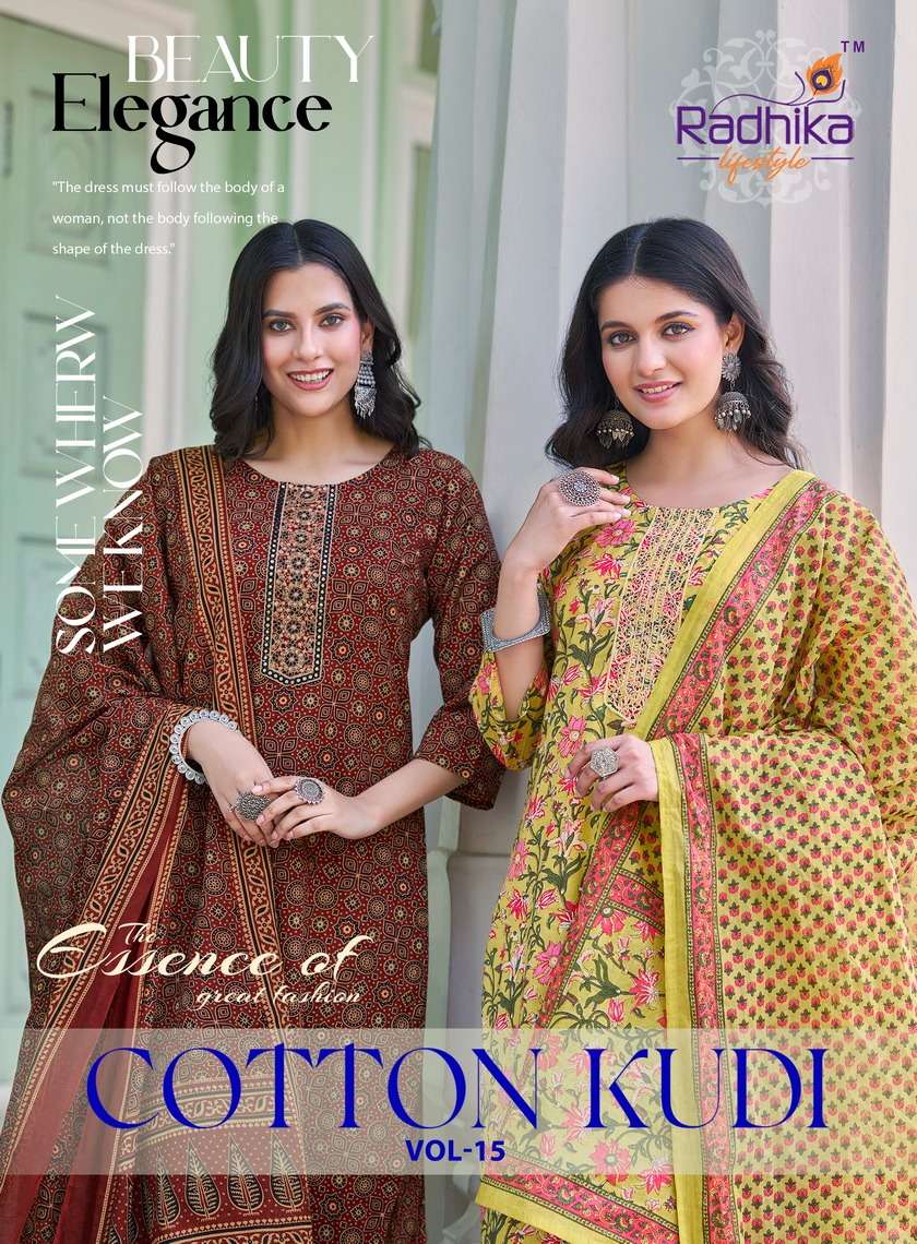 COTTON KUDI VOL-15 BY RADHIKA LIFESTYLE 15001 TO 15008 SERIES COTTON DRESSES