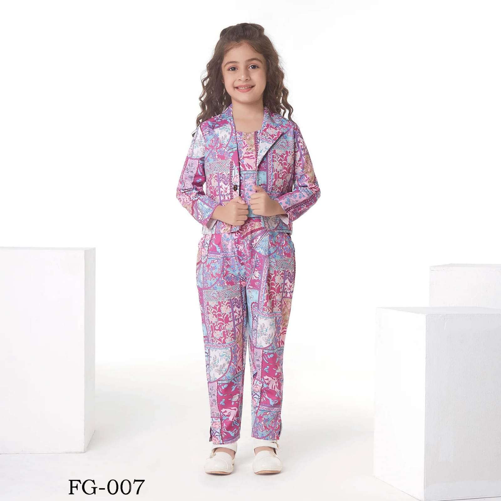 CUTE GIRLS BY ASLIWHOLESALE FANCY AB COTTON PRINTED KIDS CO-ORD SET