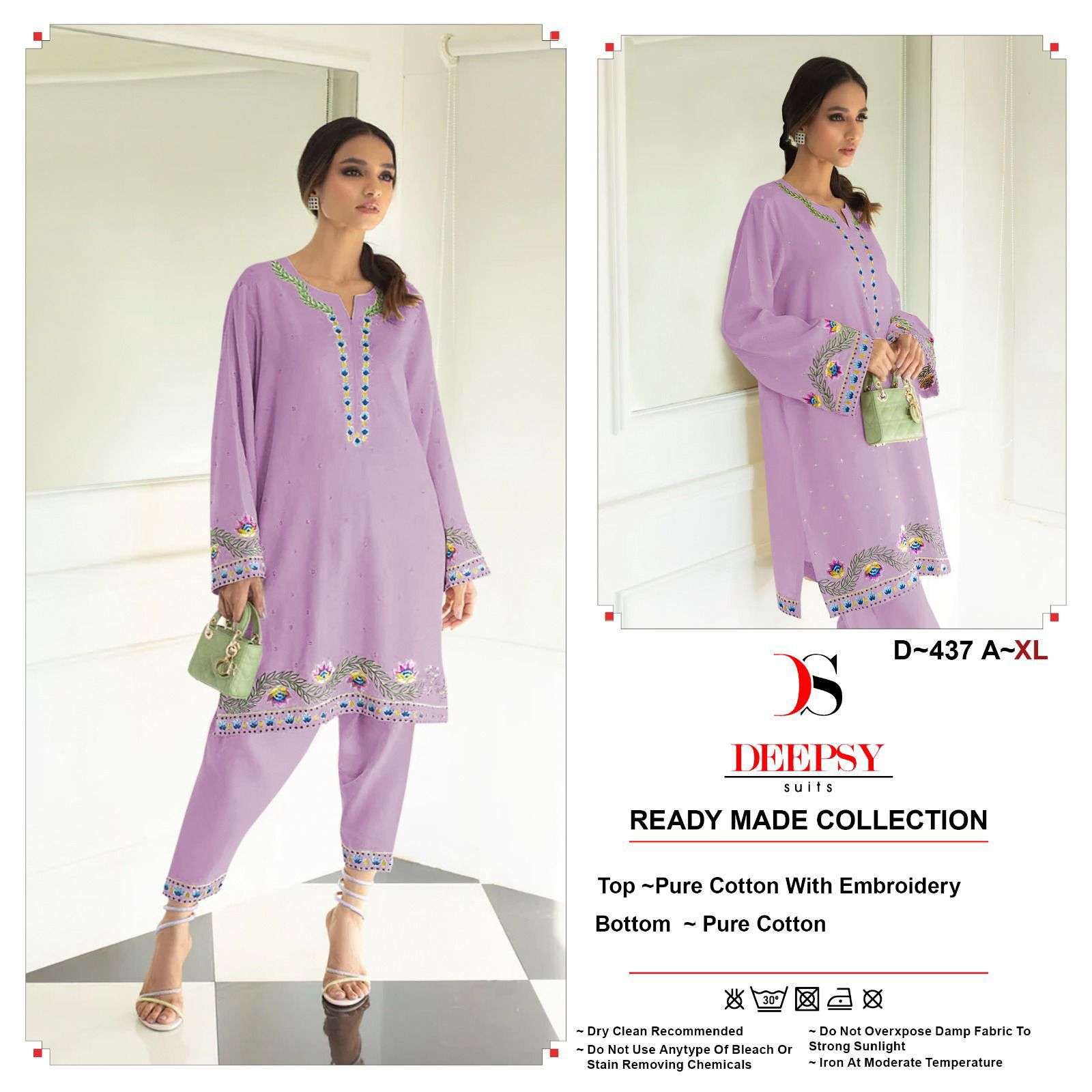 D-437 COLOURS BY DEEPSY SUITS HEAVY PURE COTTON EMBROIDERY PAKISTANI DRESSES