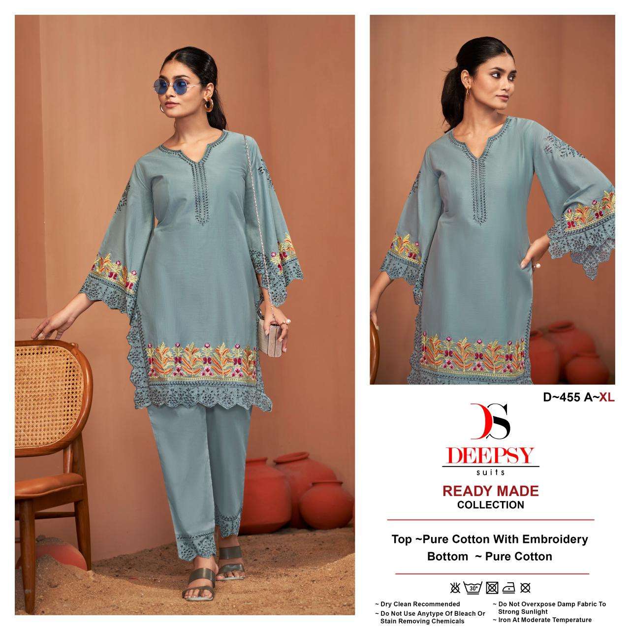 D-455 COLOURS BY DEEPSY SUITS HEAVY COTTON EMBROIDERY PAKISTANI DRESSES