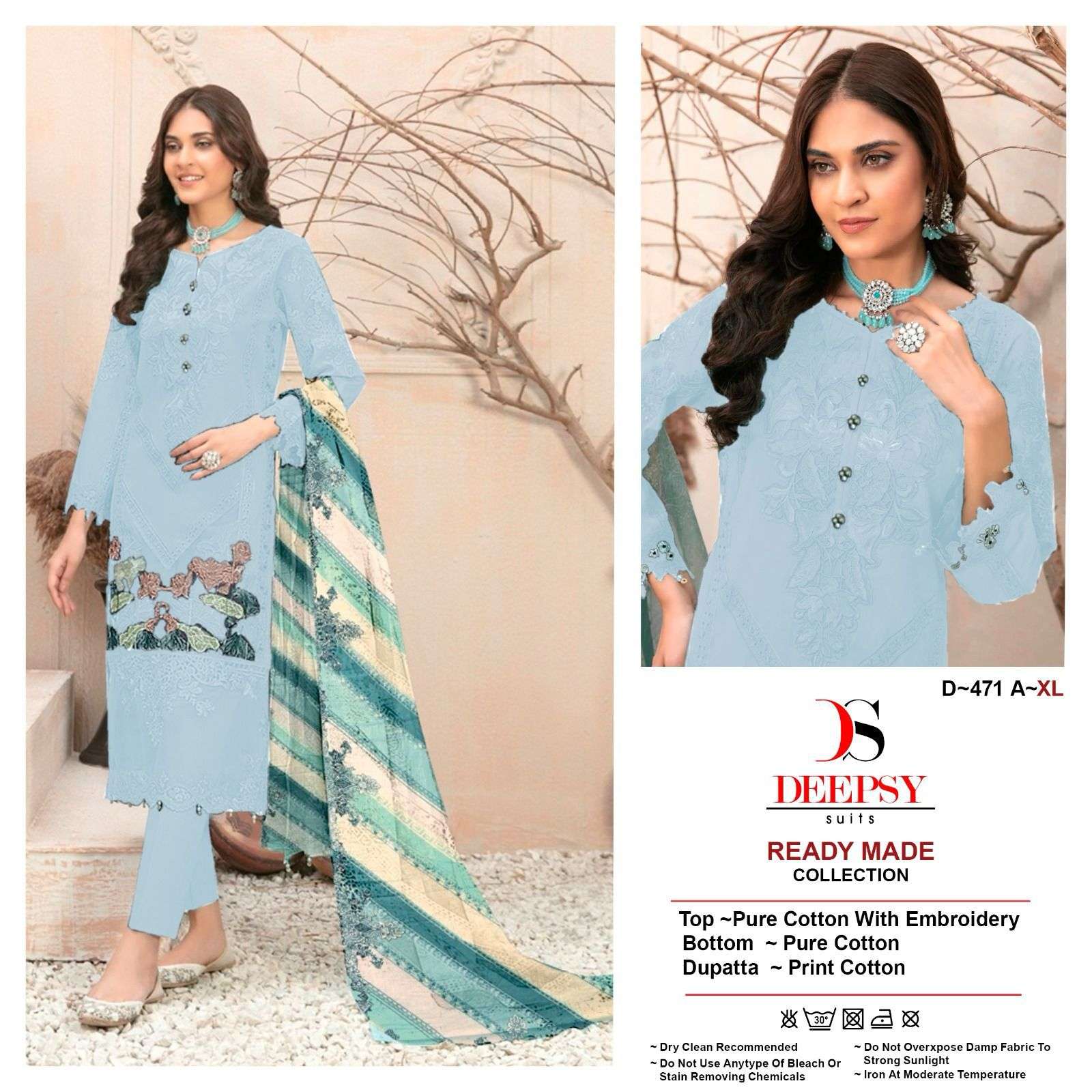 D-471 COLOURS BY DEEPSY SUITS HEAVY COTTON EMBROIDERY PAKISTANI DRESSES