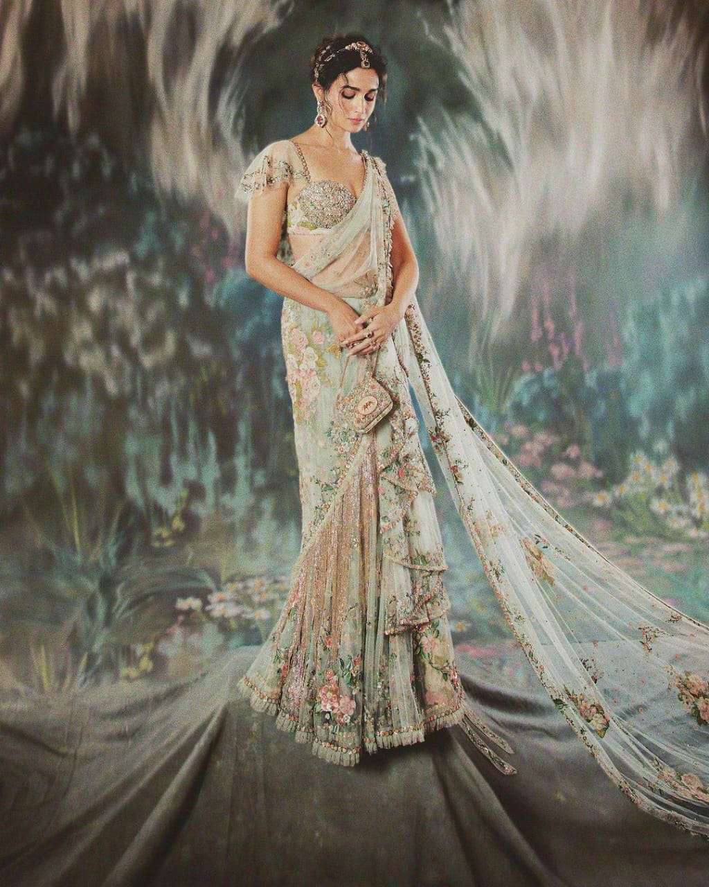 DF-3418 BY ASLIWHOLESALE DESIGNER SOFT ORGANZA SEQUENCE WORK SAREES