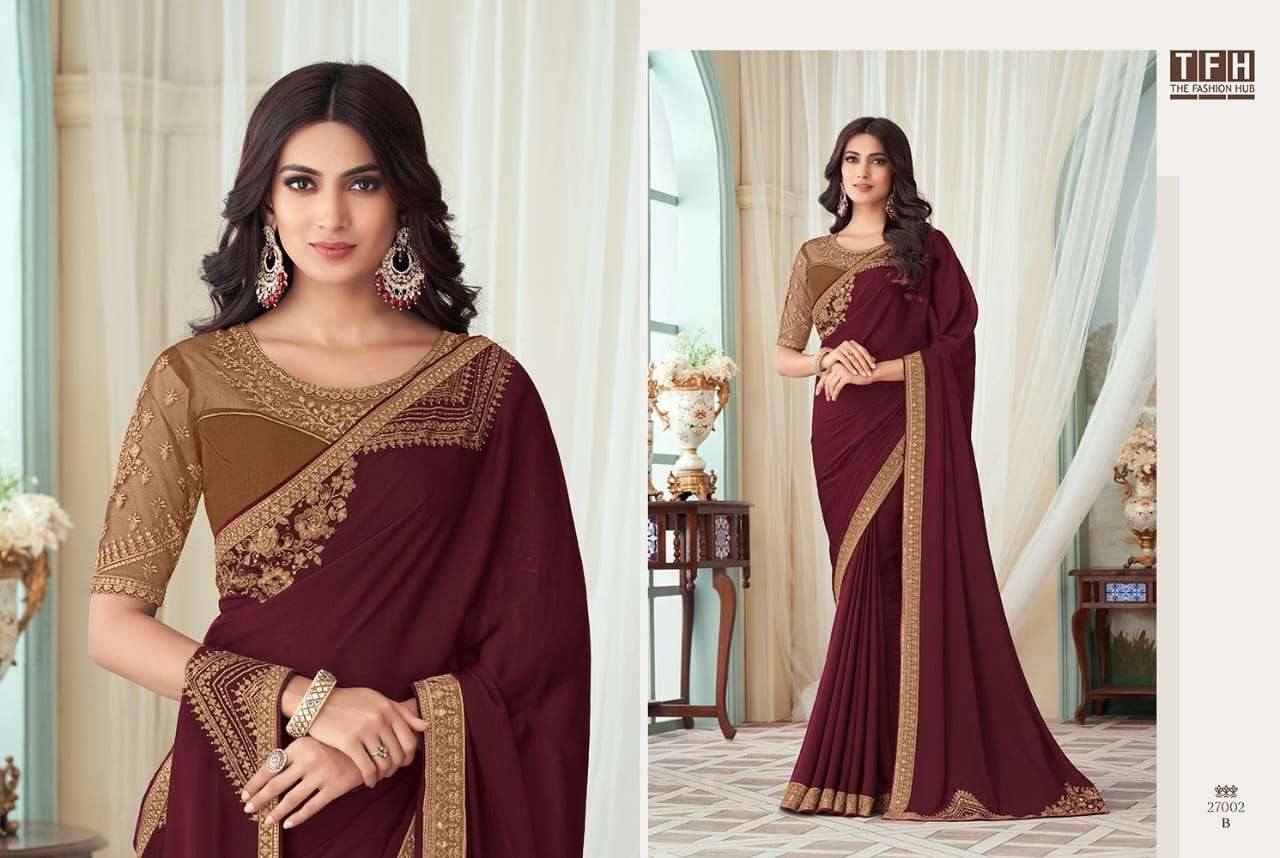 DIAMOND SALE SERIES BY TFH DESIGNER HEAVY BOLLYWOOD FANCY MATERIAL SAREES