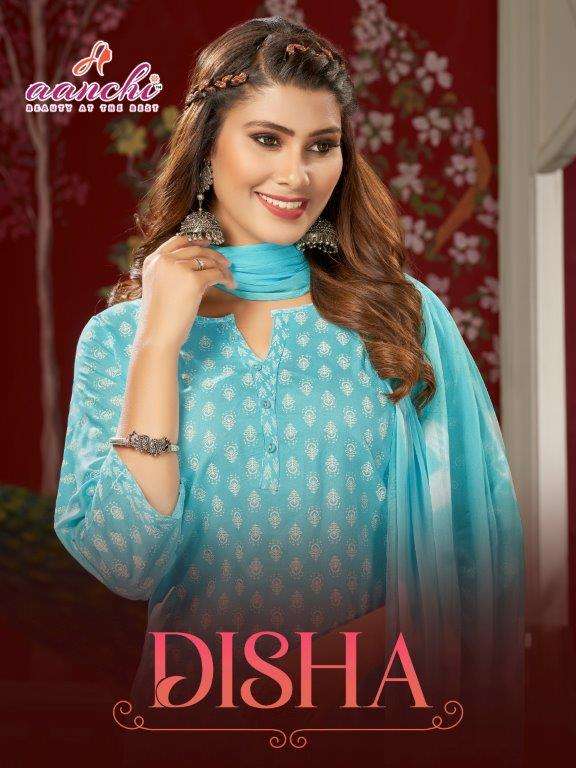 DISHA BY AANCHI 1001 TO 1004 SERIES LIVA RAYON EMBROIDERY DRESSES