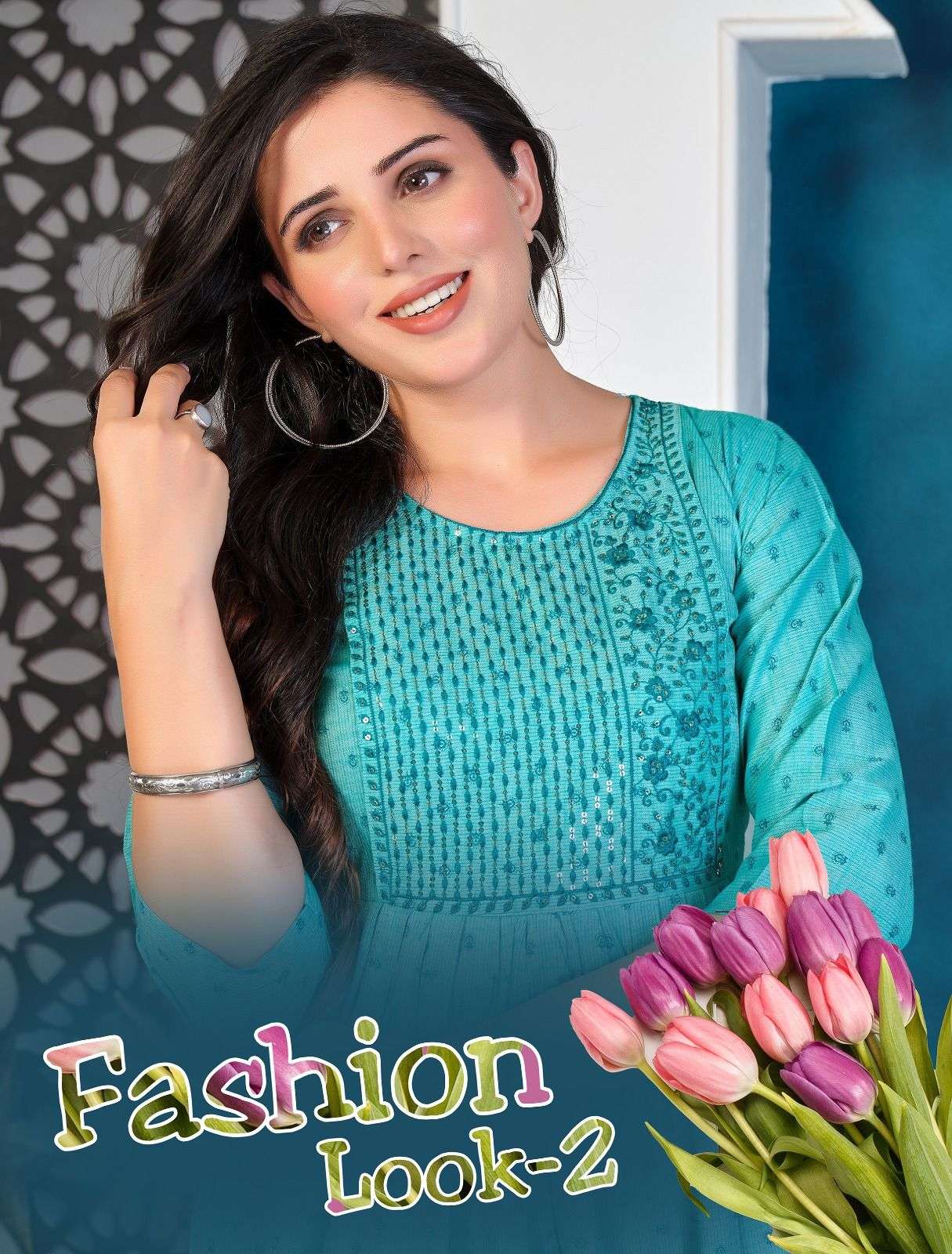 FASHION LOOK VOL-02 BY ASLIWHOLESALE DESIGNER FACNY PURE RAYON PRINT KURTIS