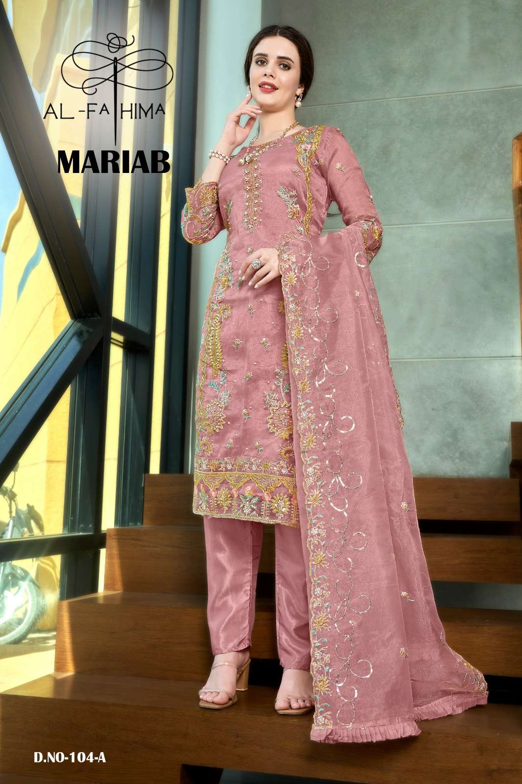 FATHIMA MARIAB BY ASLIWHOLESALE ORGANZA EMBROIDERY PAKISTANI DRESSES