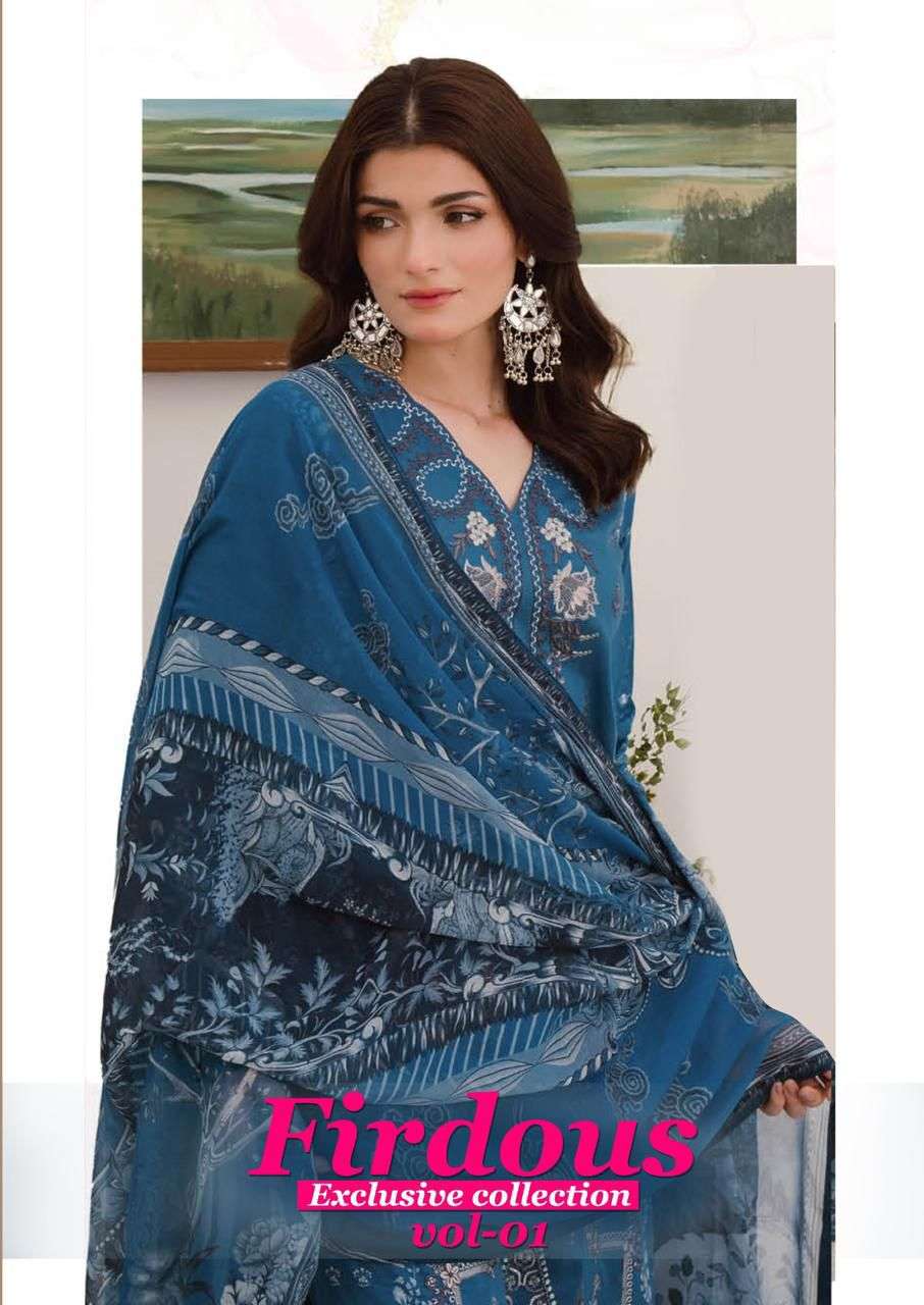 FIRDOUS VOL-01 BY ASLIWHOLESALE DESIGNER FACNY COTTON PRINT DRESSES