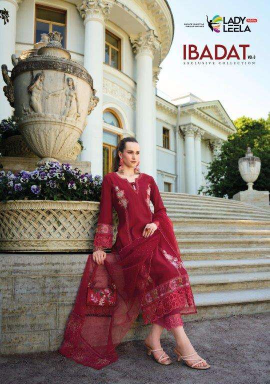 IBADAT VOL-3 BY LADY LEELA 1131 TO 1136 SERIES VISCOSE DIGITAL PRINT DRESSES