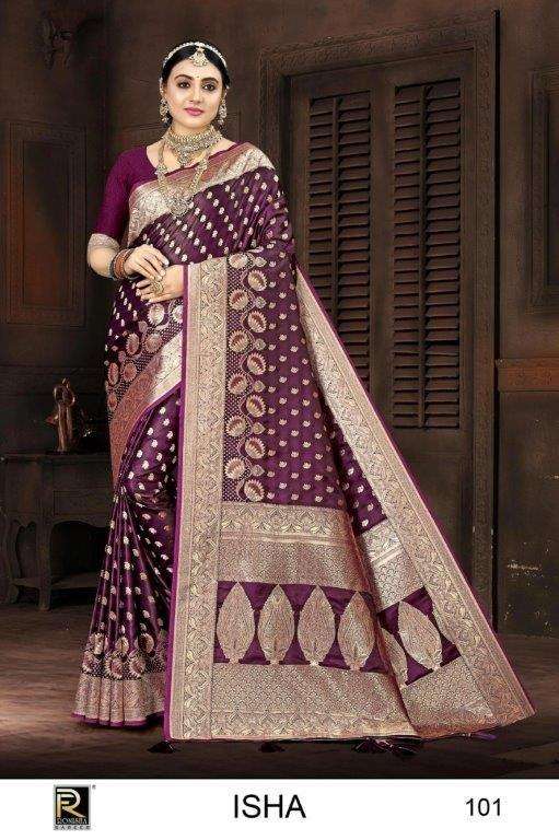 ISHA BY RONISHA FASHION DESIGNER FANCY BANARASI SILK SAREES