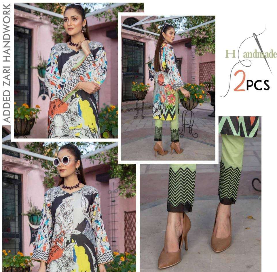 IZAH AROOSH BY ASLIWHOLESALE DESIGNER LAWN COTTON PRINTED DRESSES