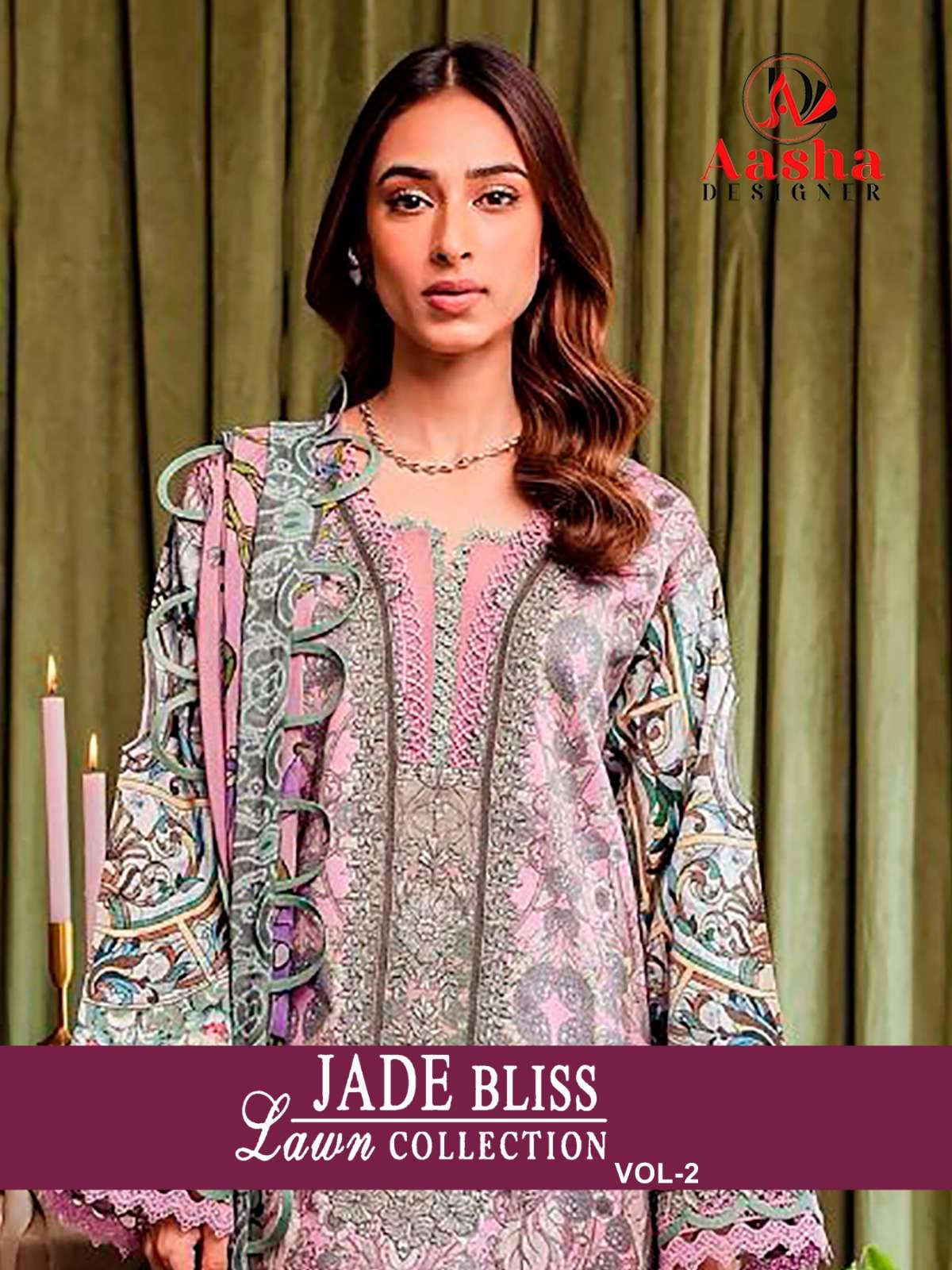 JADE BLISS VOL-2 BY AASHA DESIGNER HEAVY COTTON SELF EMBROIDERY DRESSES